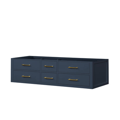 Lexora Castor 72 in. Blue Double Sink Bath Vanity
