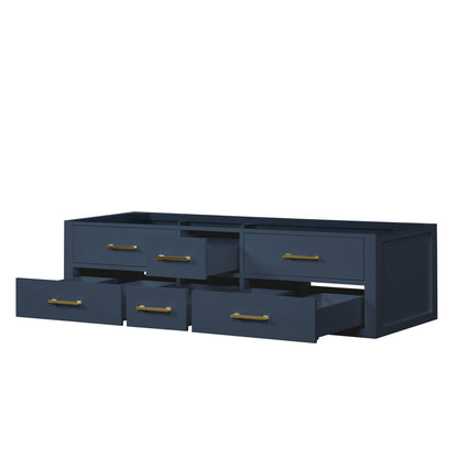 Lexora Castor 72 in. Blue Double Sink Bath Vanity