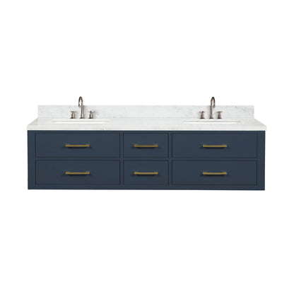 Lexora Castor 72 in. Blue Double Sink Bath Vanity