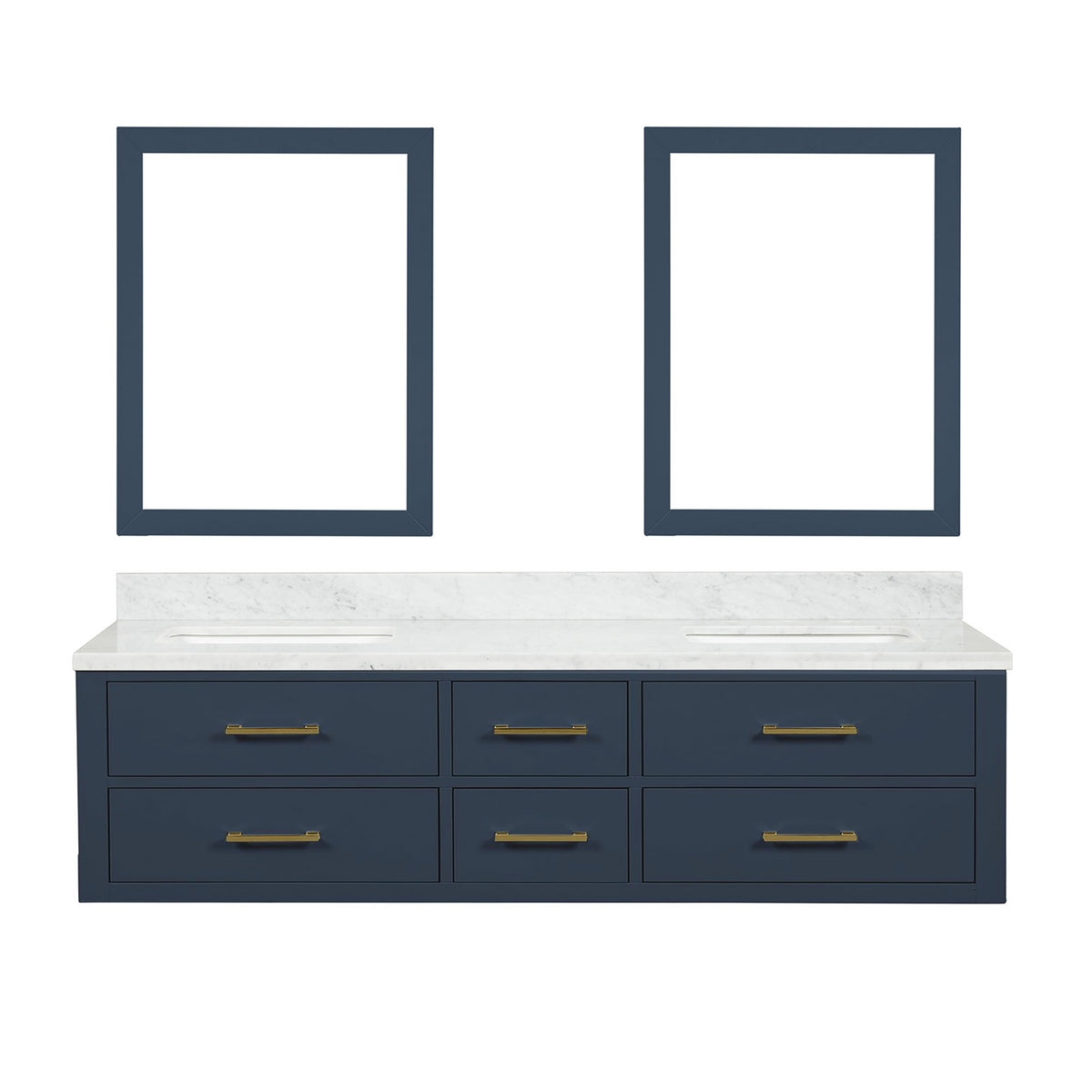 Lexora Castor 72 in. Blue Double Sink Bath Vanity