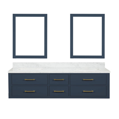 Lexora Castor 72 in. Blue Double Sink Bath Vanity
