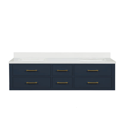 Lexora Castor 72 in. Blue Double Sink Bath Vanity