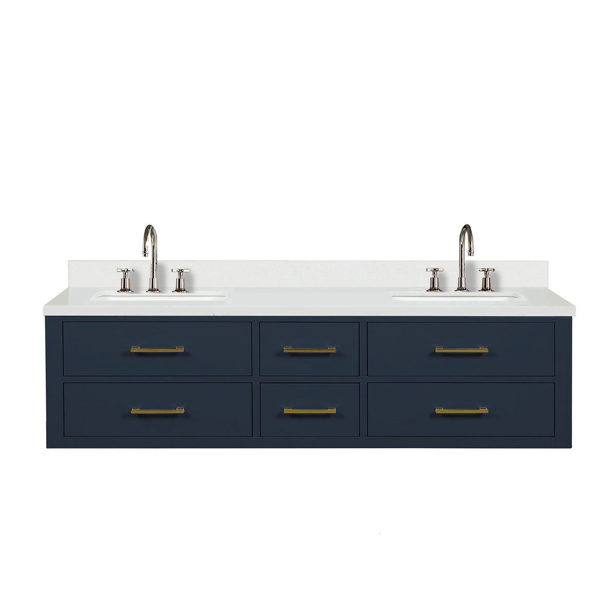Lexora Castor 72 in. Blue Double Sink Bath Vanity