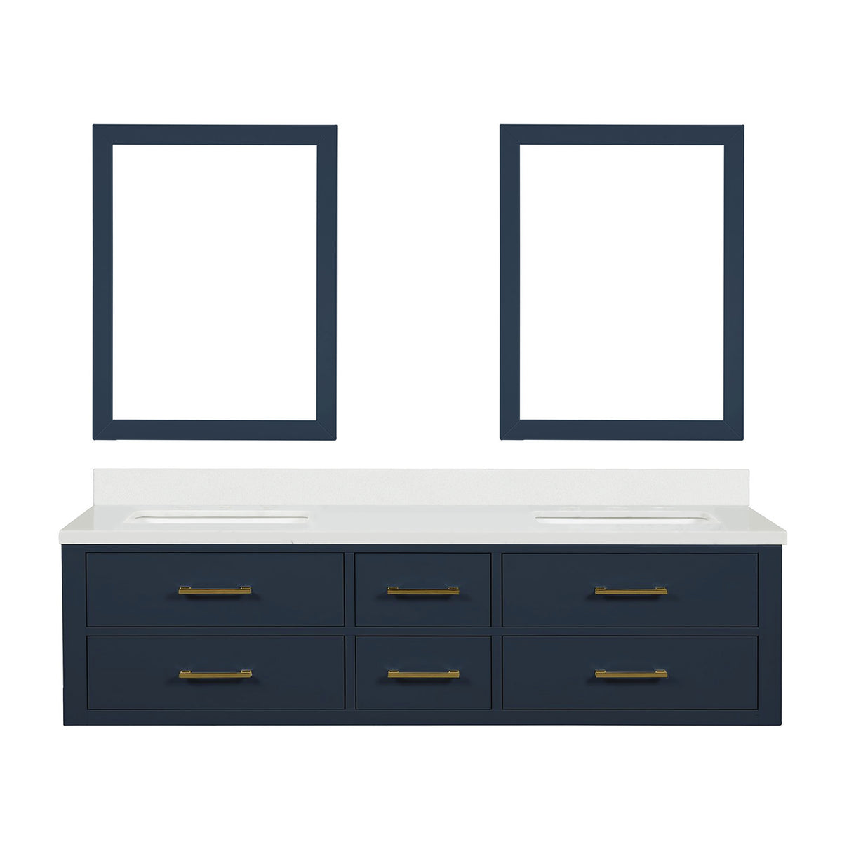 Lexora Castor 72 in. Blue Double Sink Bath Vanity