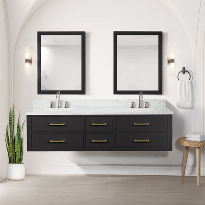 Lexora Castor 72 in. Black Double Sink Bath Vanity
