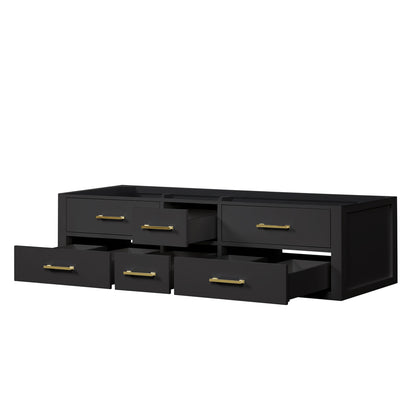 Lexora Castor 72 in. Black Double Sink Bath Vanity