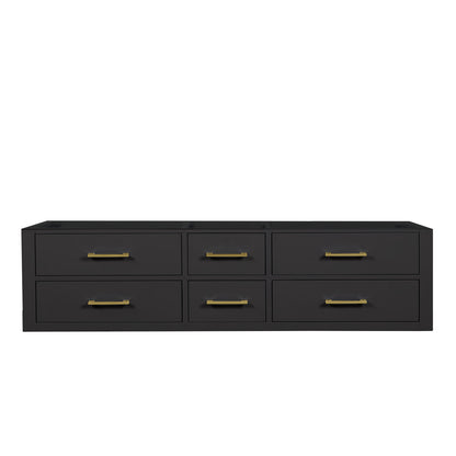 Lexora Castor 72 in. Black Double Sink Bath Vanity
