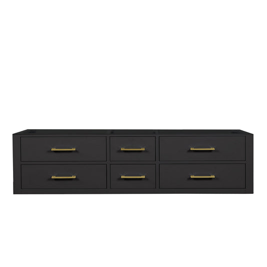 Lexora Castor 72 in. Black Double Sink Bath Vanity