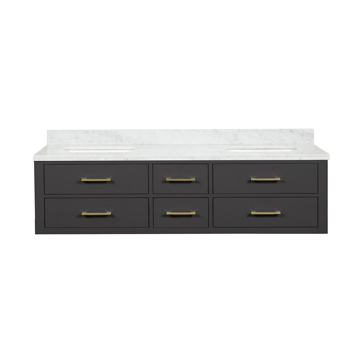 Lexora Castor 72 in. Black Double Sink Bath Vanity