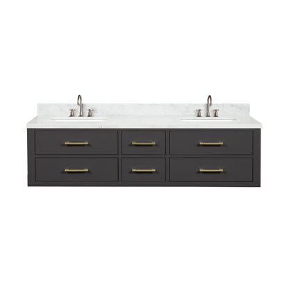 Lexora Castor 72 in. Black Double Sink Bath Vanity