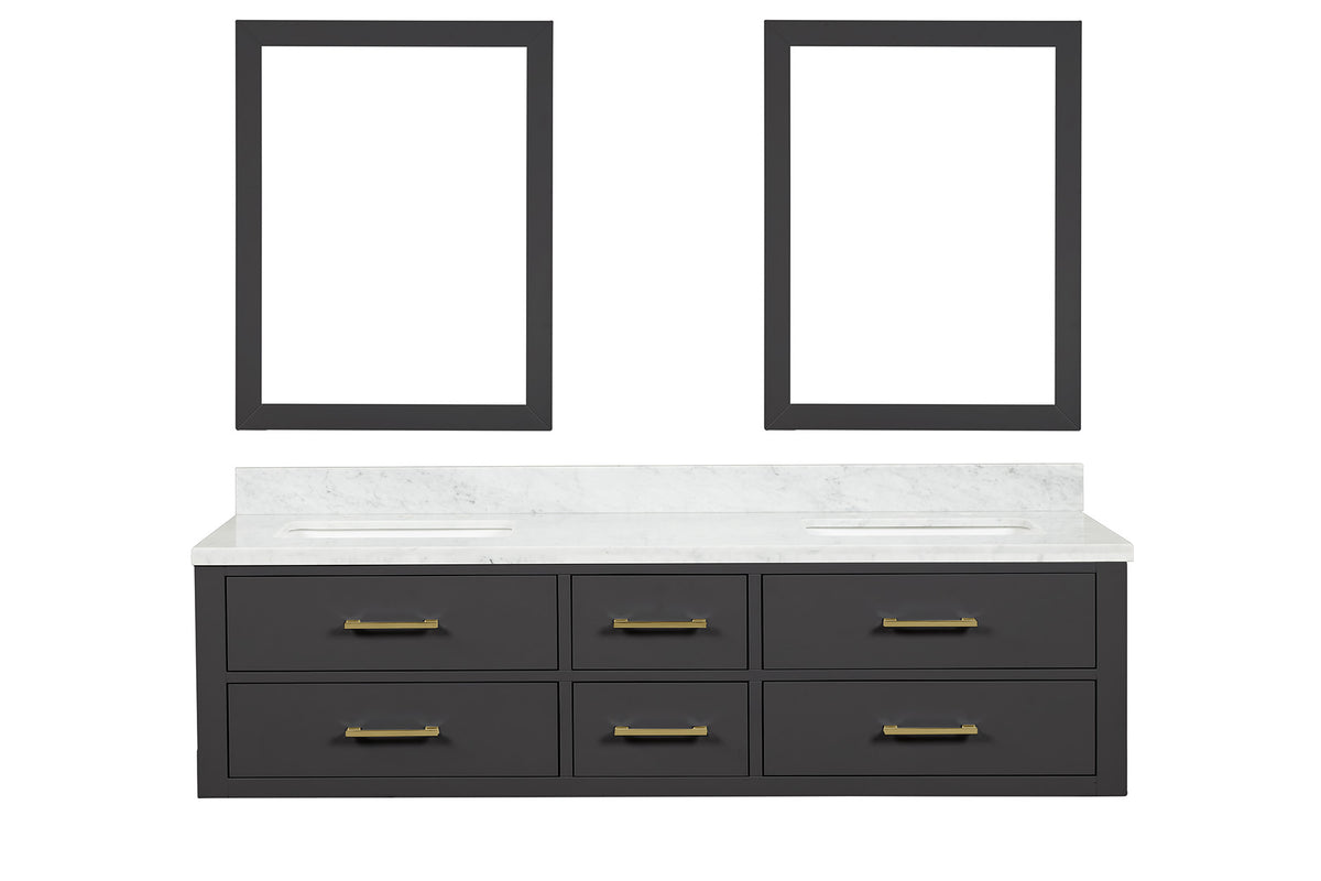 Lexora Castor 72 in. Black Double Sink Bath Vanity