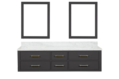 Lexora Castor 72 in. Black Double Sink Bath Vanity