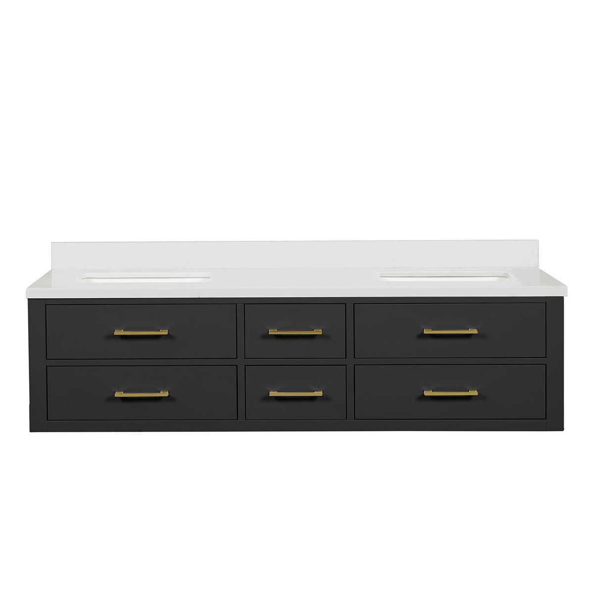 Lexora Castor 72 in. Black Double Sink Bath Vanity