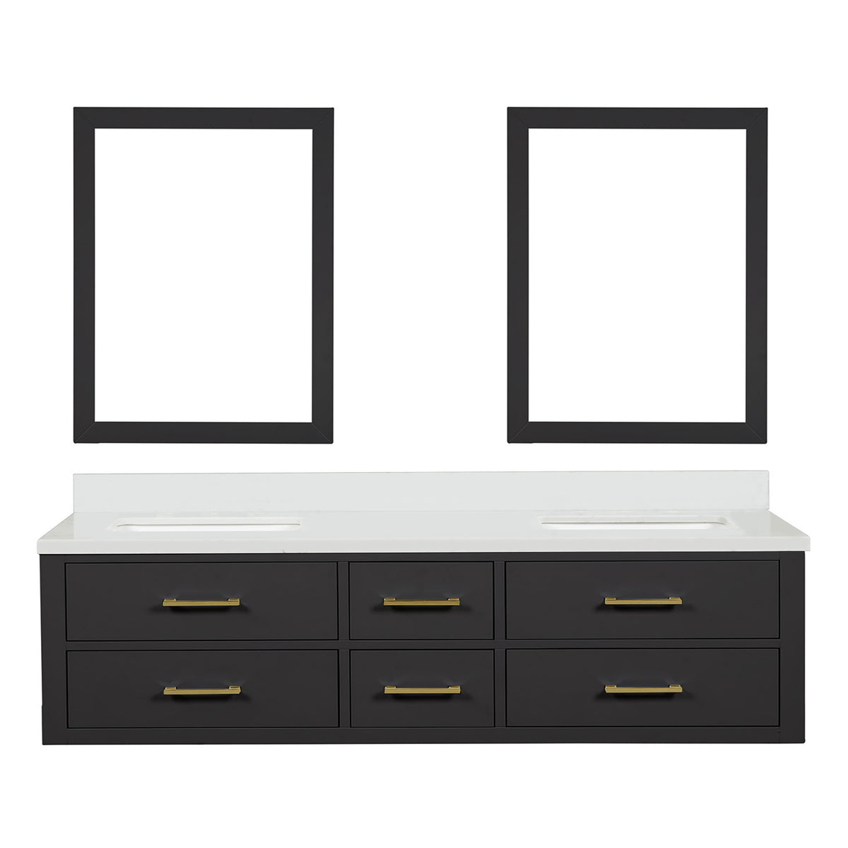 Lexora Castor 72 in. Black Double Sink Bath Vanity