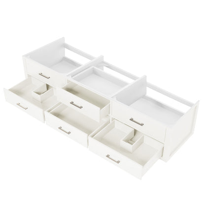 Lexora Castor 80 in. White Double Sink Bath Vanity