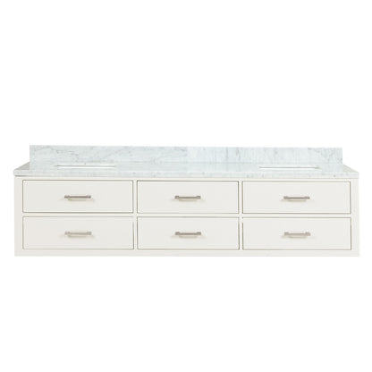 Lexora Castor 80 in. White Double Sink Bath Vanity