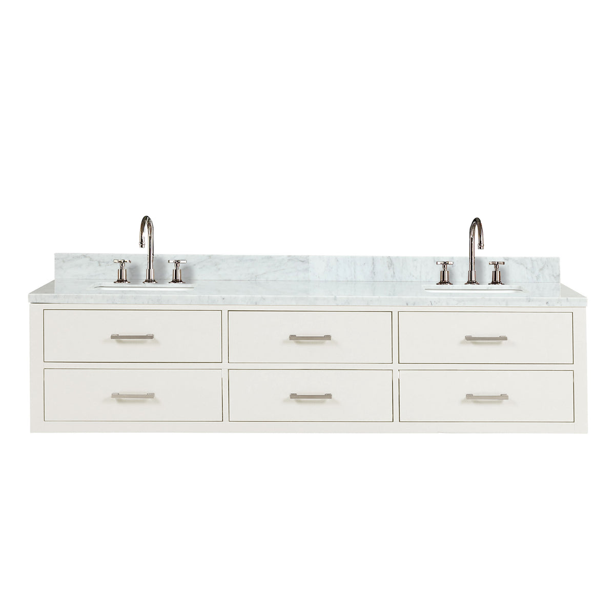 Lexora Castor 80 in. White Double Sink Bath Vanity