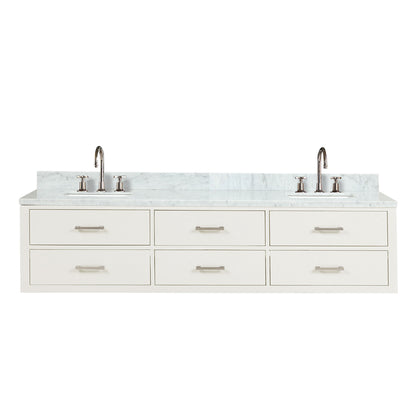 Lexora Castor 80 in. White Double Sink Bath Vanity