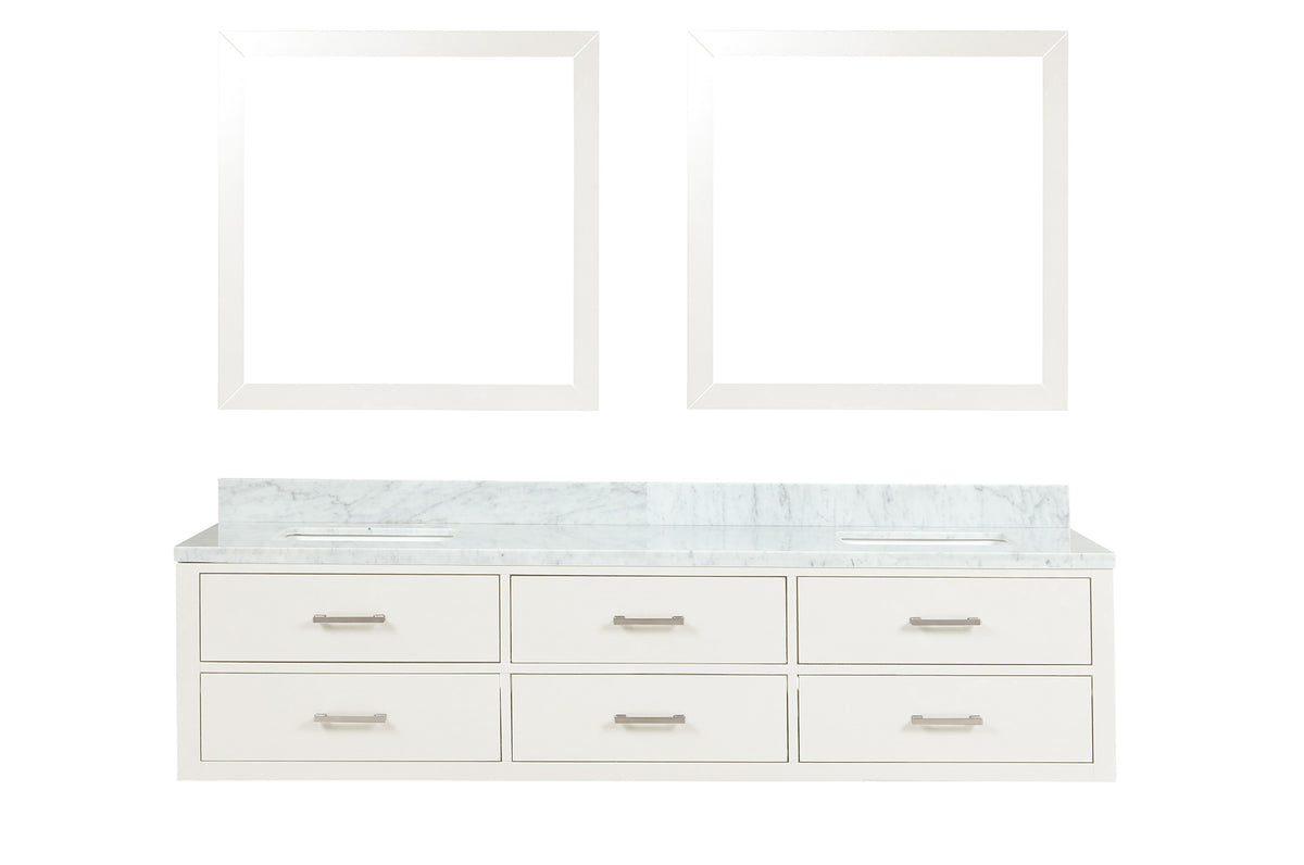 Lexora Castor 80 in. White Double Sink Bath Vanity