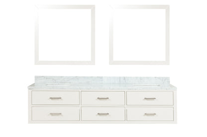 Lexora Castor 80 in. White Double Sink Bath Vanity