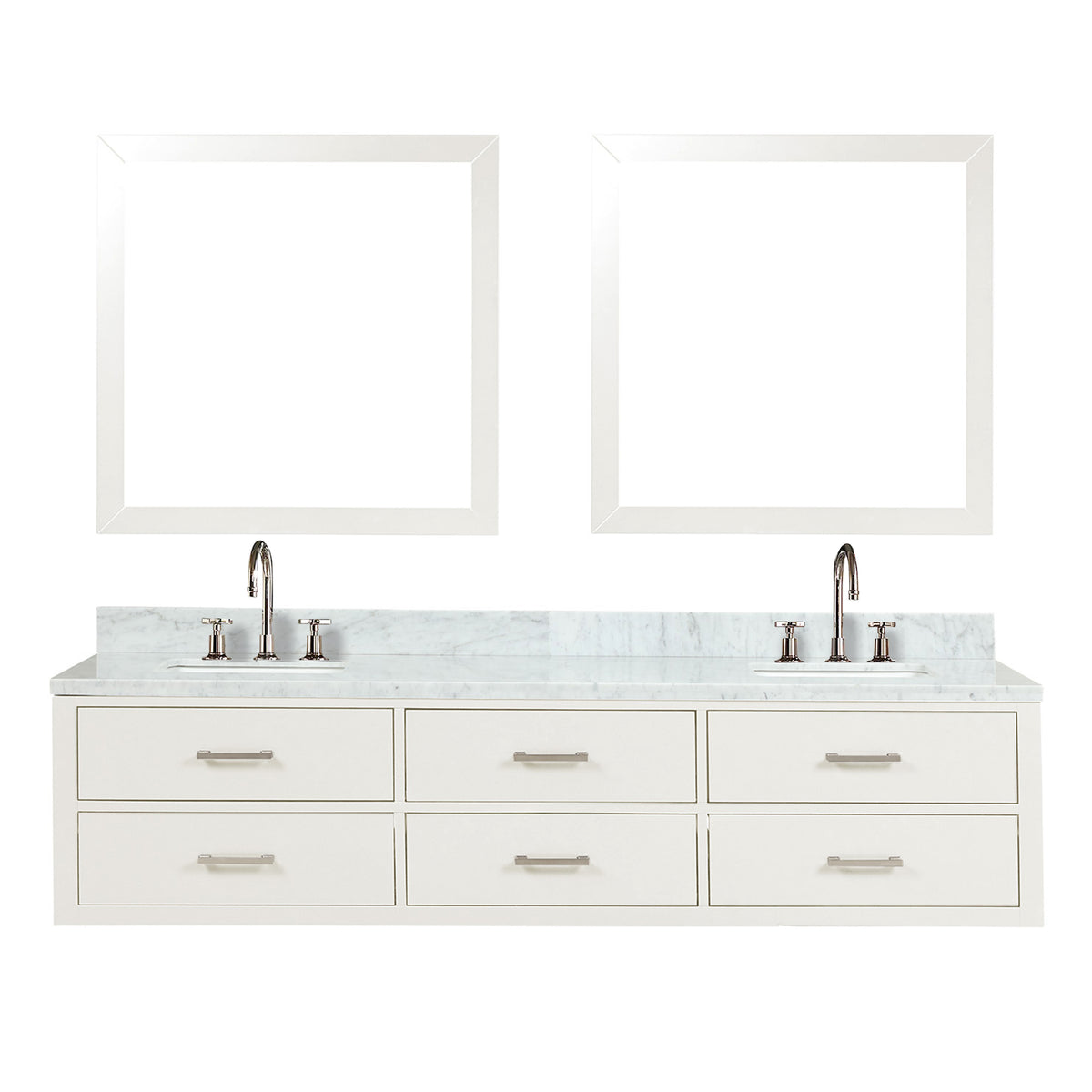 Lexora Castor 80 in. White Double Sink Bath Vanity