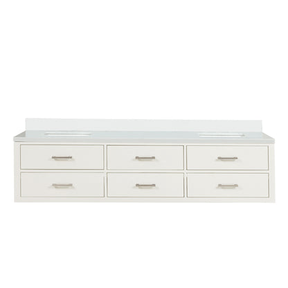 Lexora Castor 80 in. White Double Sink Bath Vanity