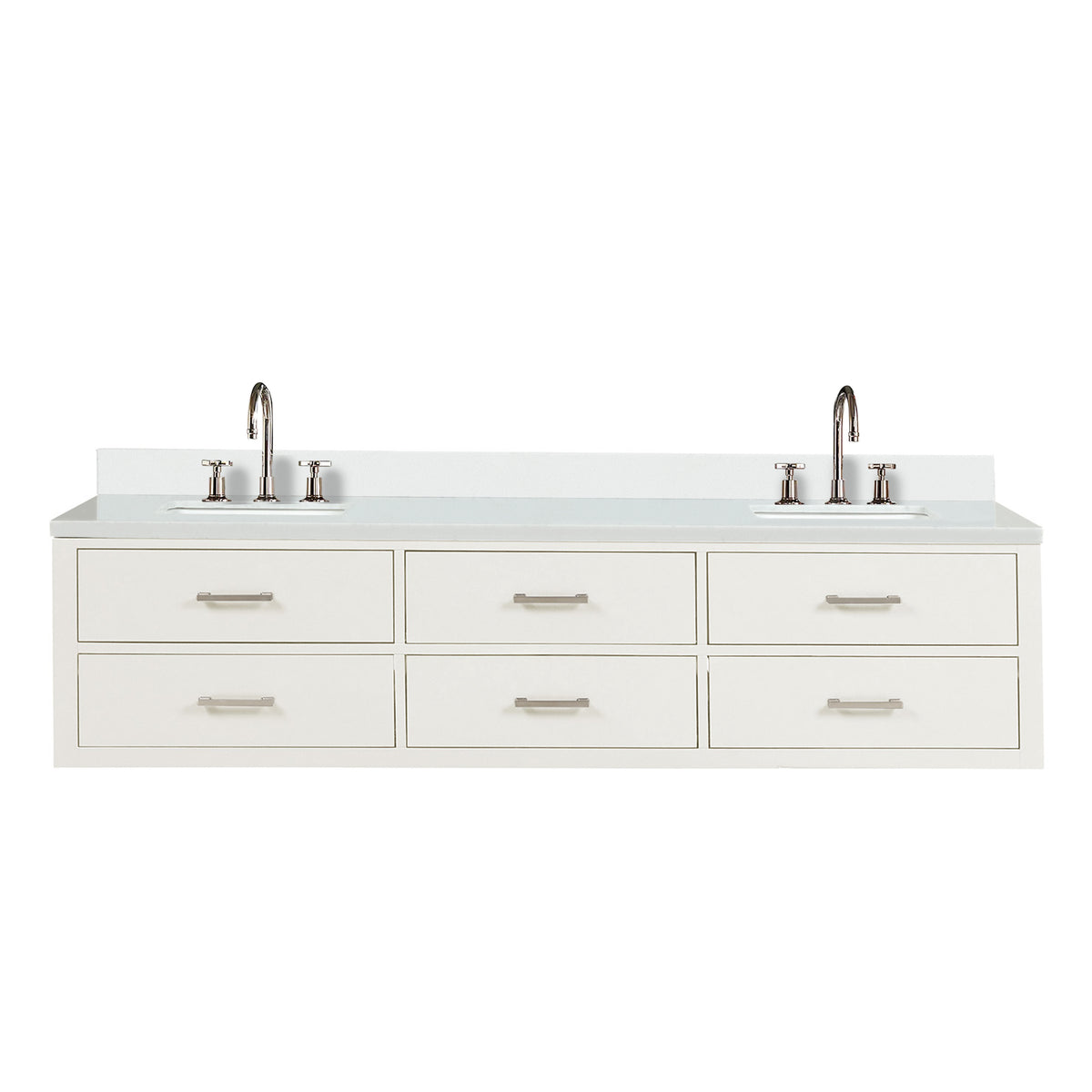 Lexora Castor 80 in. White Double Sink Bath Vanity