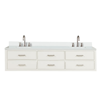 Lexora Castor 80 in. White Double Sink Bath Vanity