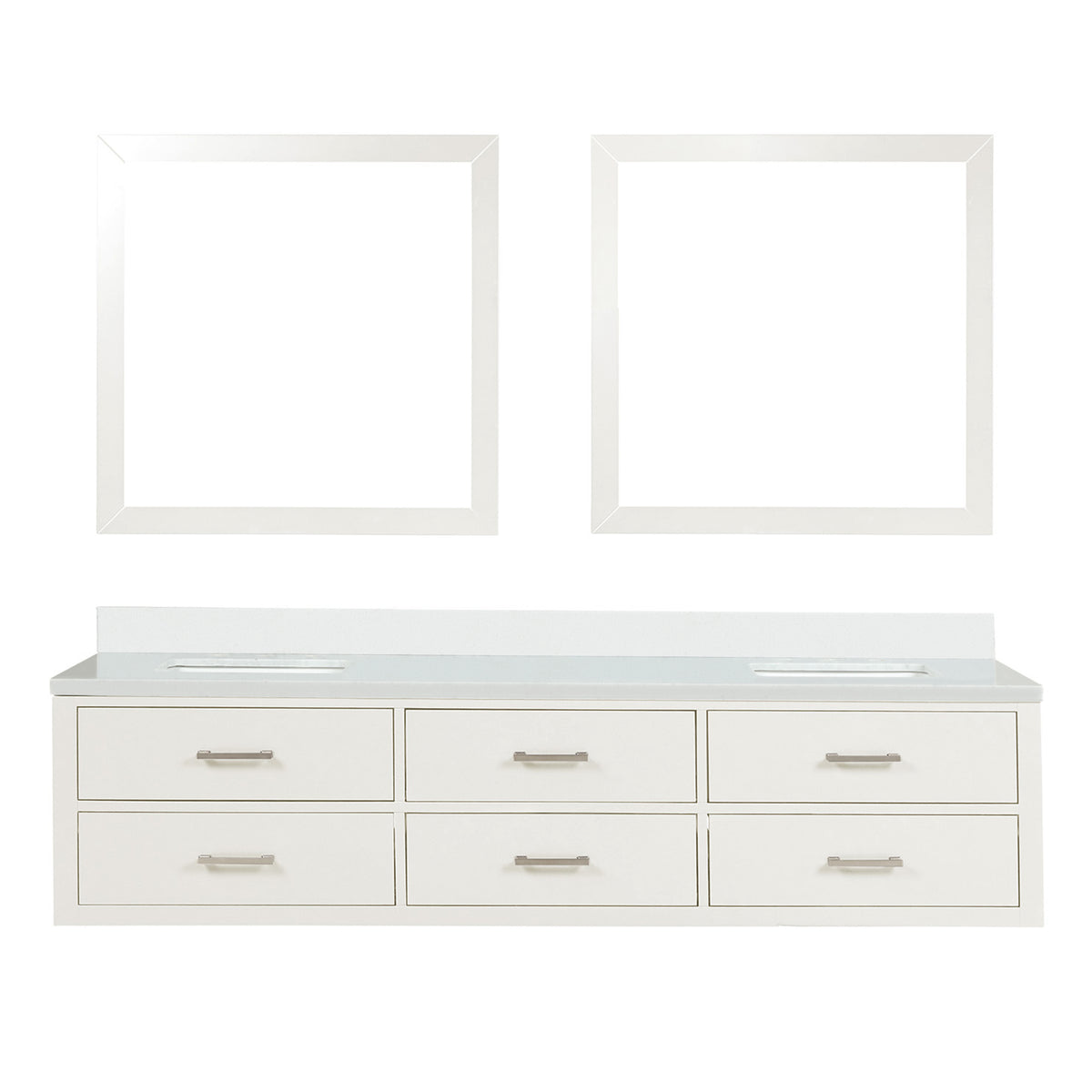 Lexora Castor 80 in. White Double Sink Bath Vanity