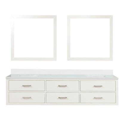 Lexora Castor 80 in. White Double Sink Bath Vanity
