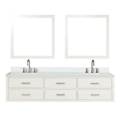 Lexora Castor 80 in. White Double Sink Bath Vanity