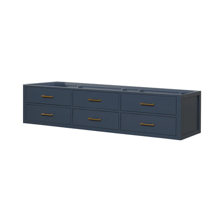 Lexora Castor 80 in. Blue Double Sink Bath Vanity