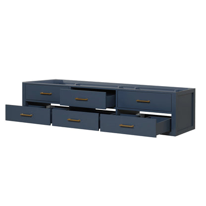 Lexora Castor 80 in. Blue Double Sink Bath Vanity
