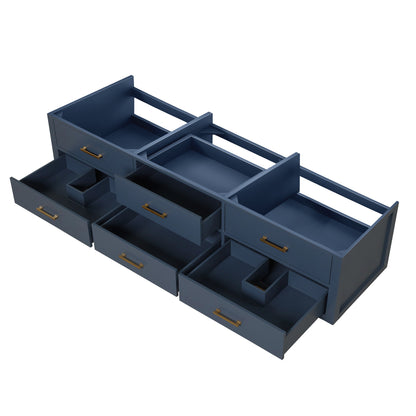 Lexora Castor 80 in. Blue Double Sink Bath Vanity