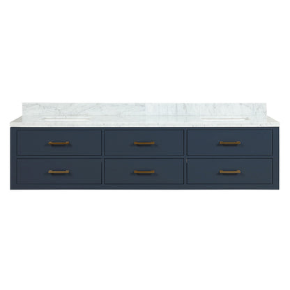 Lexora Castor 80 in. Blue Double Sink Bath Vanity