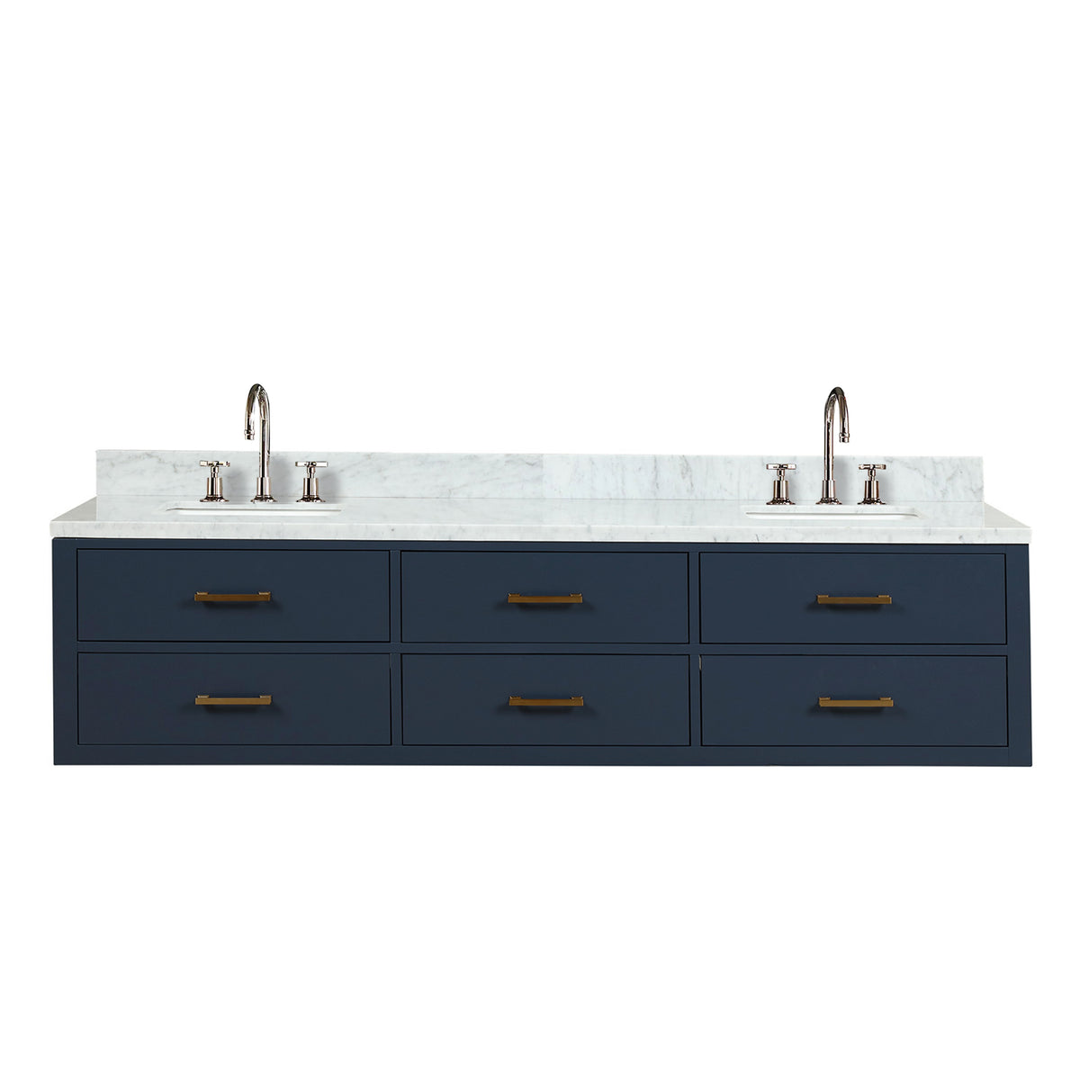 Lexora Castor 80 in. Blue Double Sink Bath Vanity
