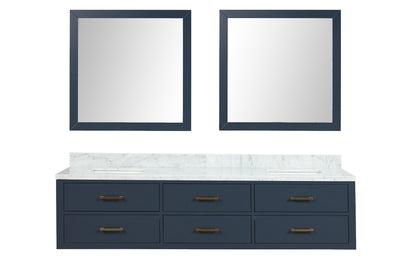 Lexora Castor 80 in. Blue Double Sink Bath Vanity