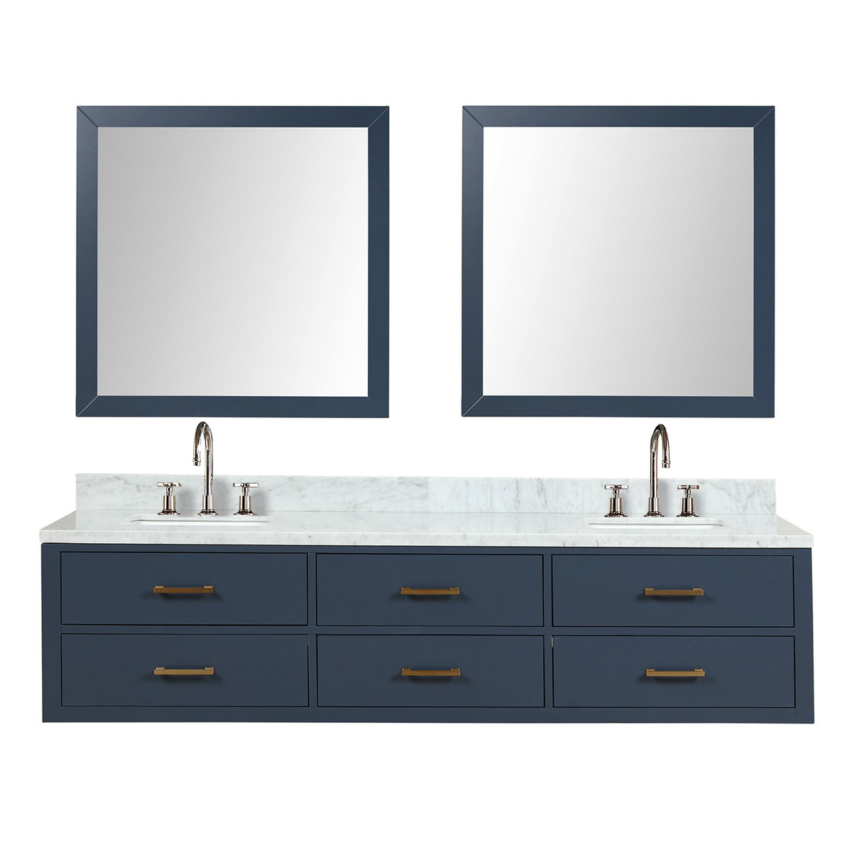 Lexora Castor 80 in. Blue Double Sink Bath Vanity