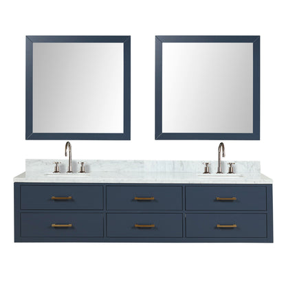 Lexora Castor 80 in. Blue Double Sink Bath Vanity