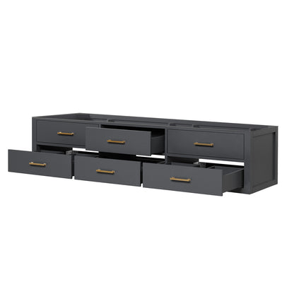 Lexora Castor 80 in. Black Double Sink Bath Vanity