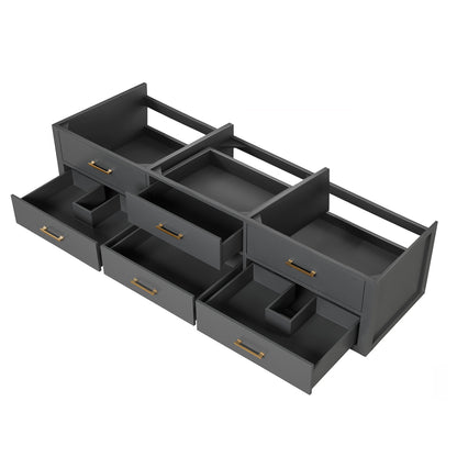 Lexora Castor 80 in. Black Double Sink Bath Vanity
