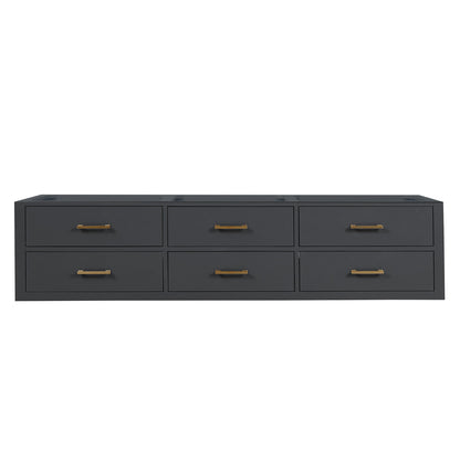 Lexora Castor 80 in. Black Double Sink Bath Vanity