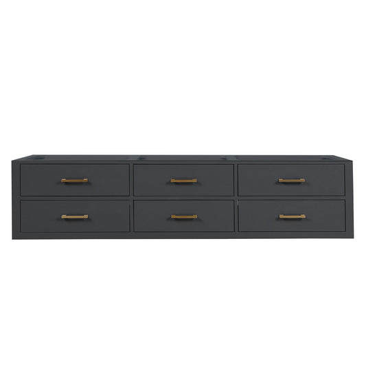 Lexora Castor 80 in. Black Double Sink Bath Vanity