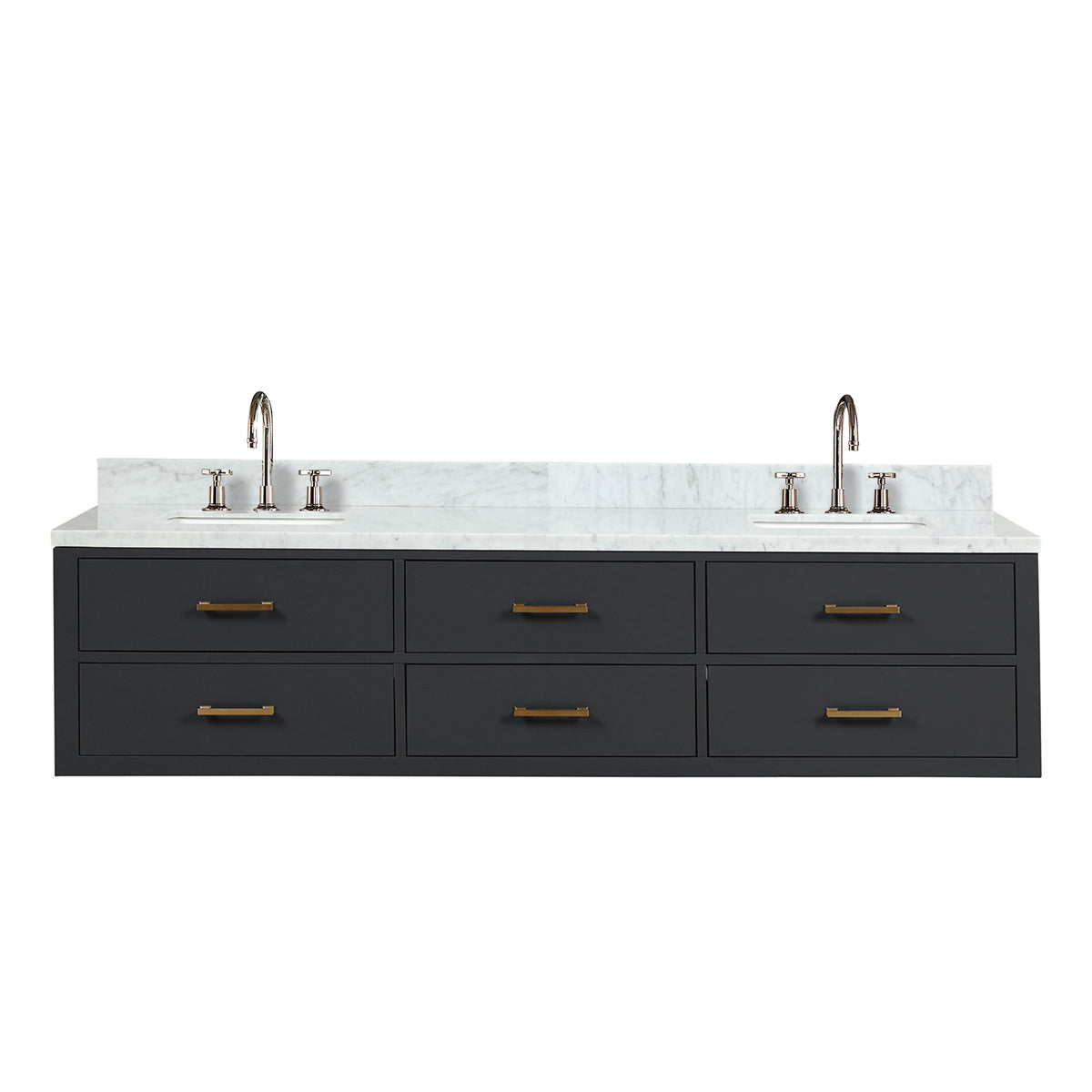 Lexora Castor 80 in. Black Double Sink Bath Vanity