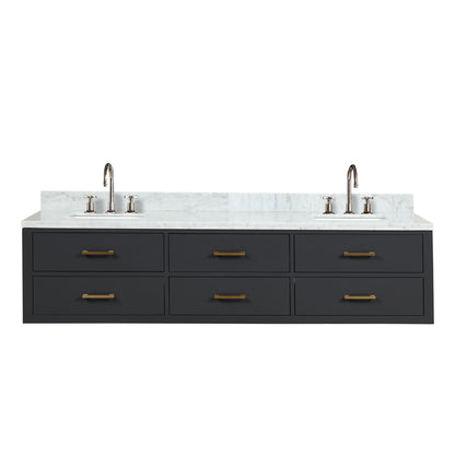 Lexora Castor 80 in. Black Double Sink Bath Vanity