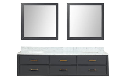 Lexora Castor 80 in. Black Double Sink Bath Vanity