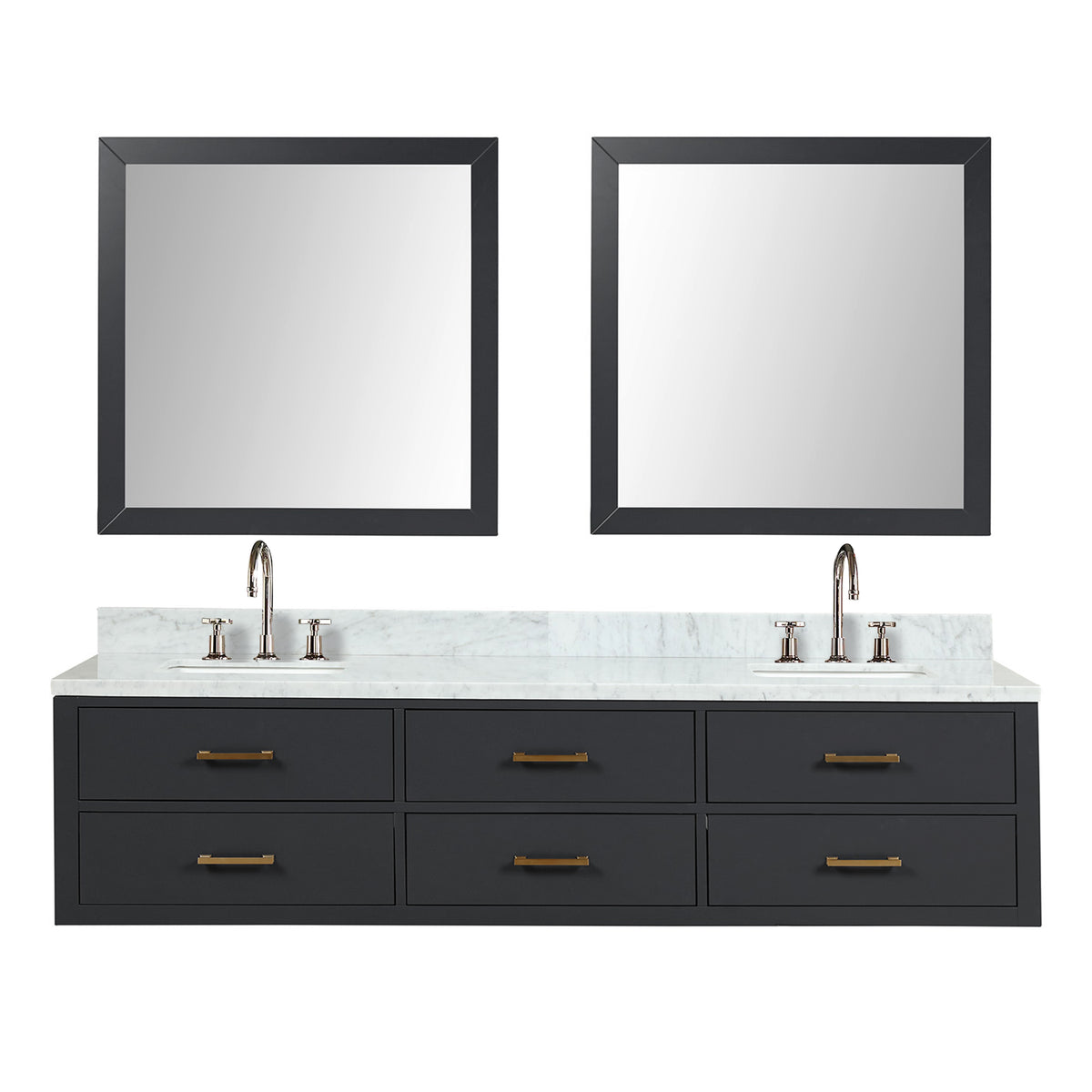 Lexora Castor 80 in. Black Double Sink Bath Vanity
