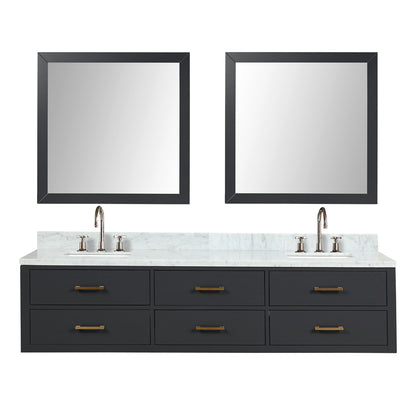 Lexora Castor 80 in. Black Double Sink Bath Vanity