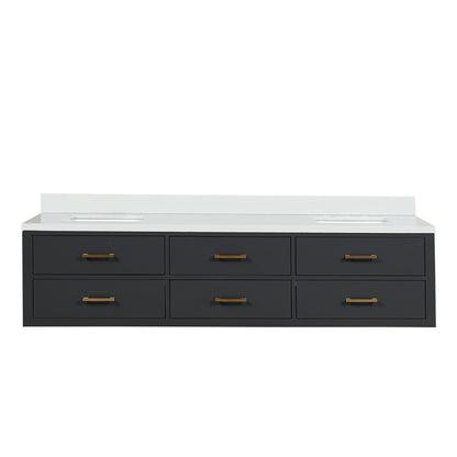 Lexora Castor 80 in. Black Double Sink Bath Vanity