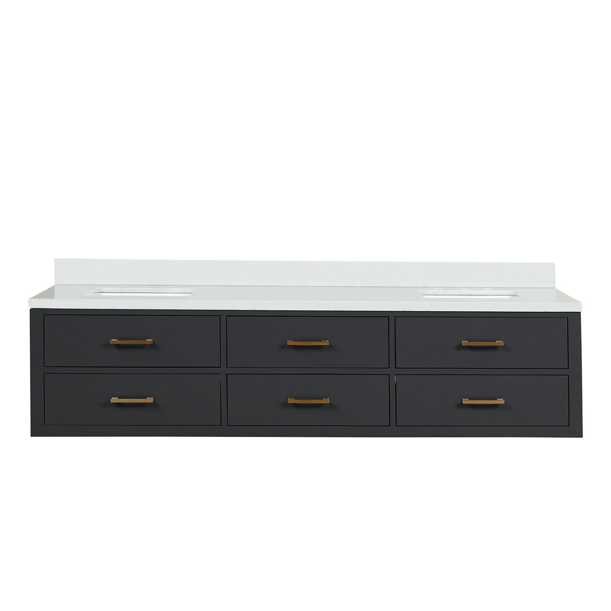 Lexora Castor 80 in. Black Double Sink Bath Vanity